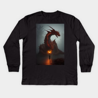 halloween double headed monster dragon Kids Long Sleeve T-Shirt